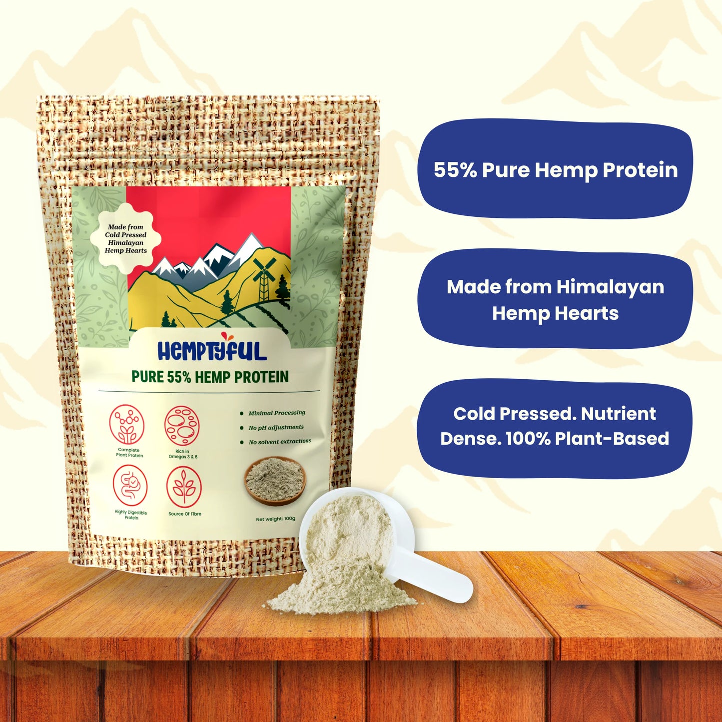 Pure 55% Hemp Protein Powder