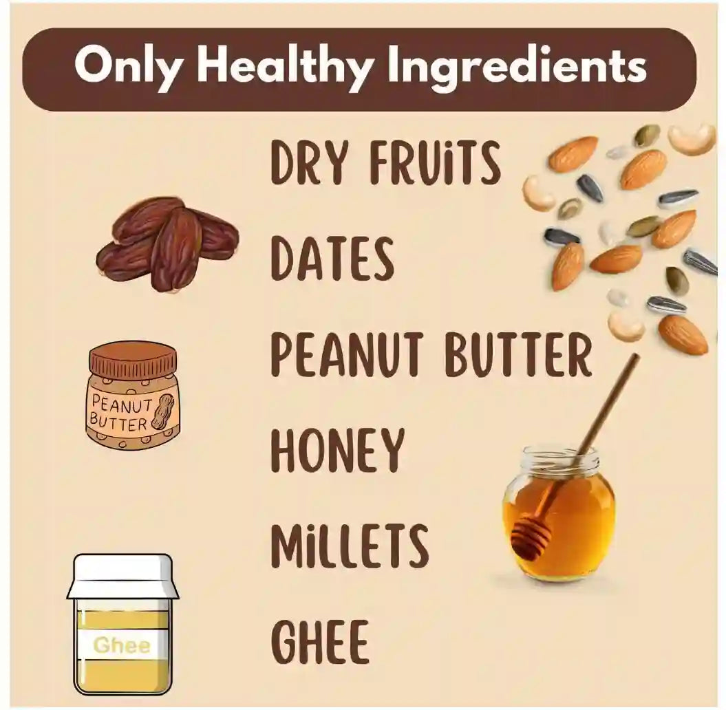 Jowar Dry Fruit Laddoo | Healthy Snack, Energy Bar Replacement for Kids & Adults