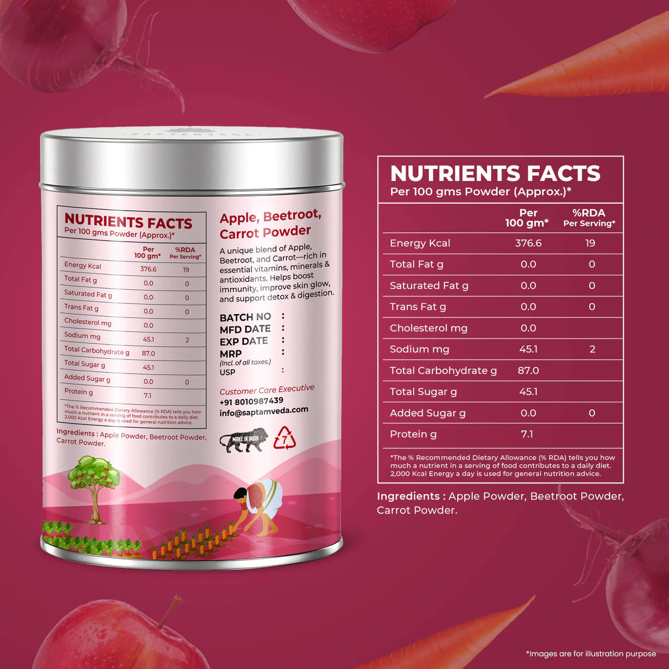 ABC Powder | Apple, Beetroot & Carrot Blend