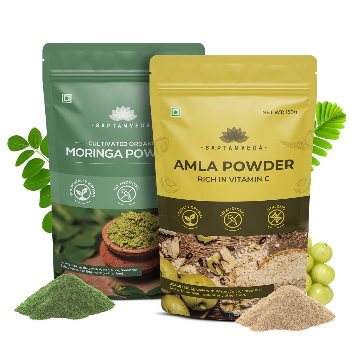 Organic Moringa & Amla Powder | 150g Each