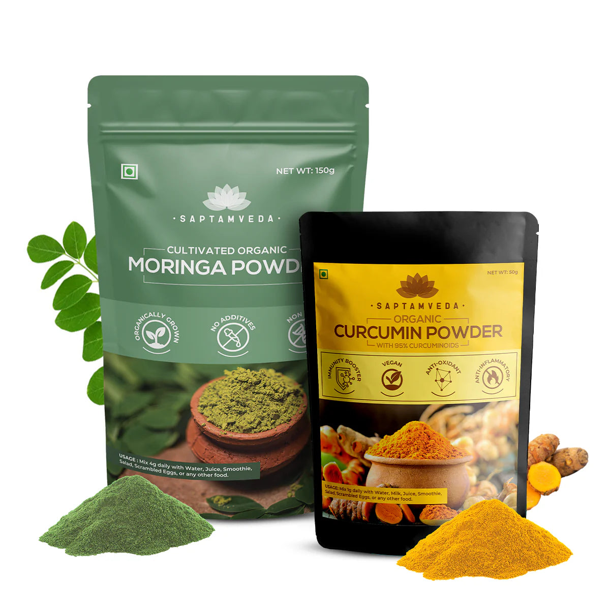 Moringa & Curcumin Powder | 150g + 50g