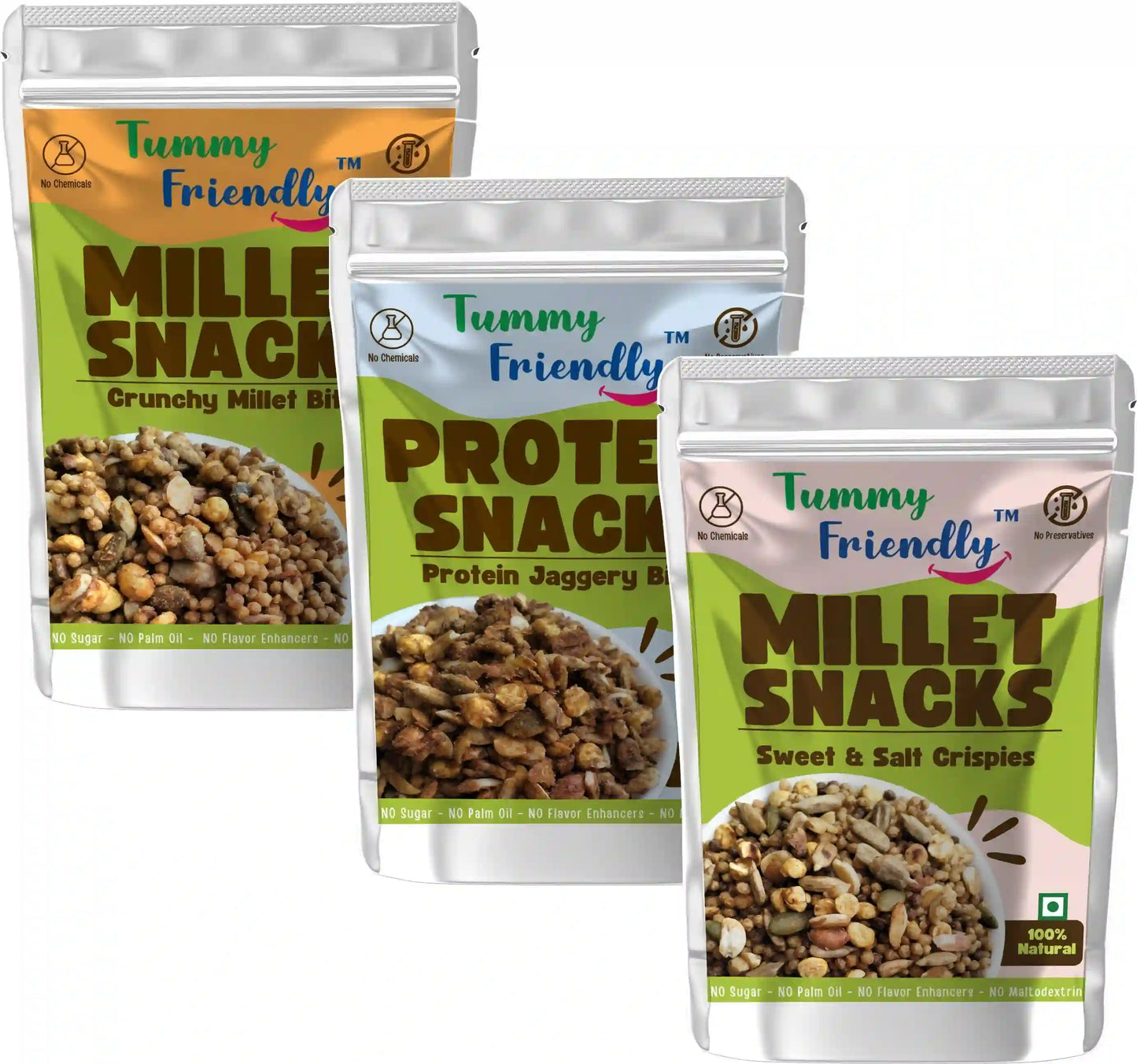 Millet Crunchy Healthy Protein Snack Combo for Kids | Pack of 3