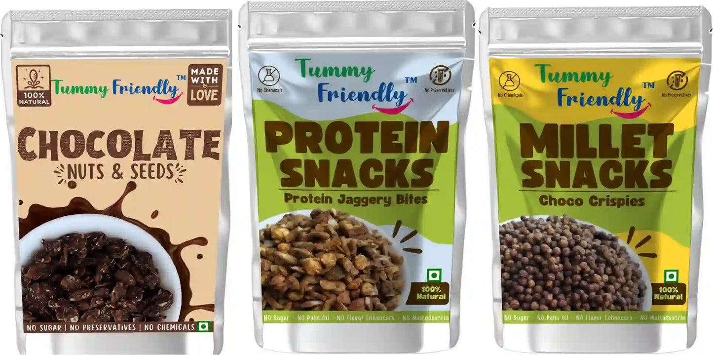 Millet Crunchy Healthy Protein Snack Combo for Kids | Pack of 3
