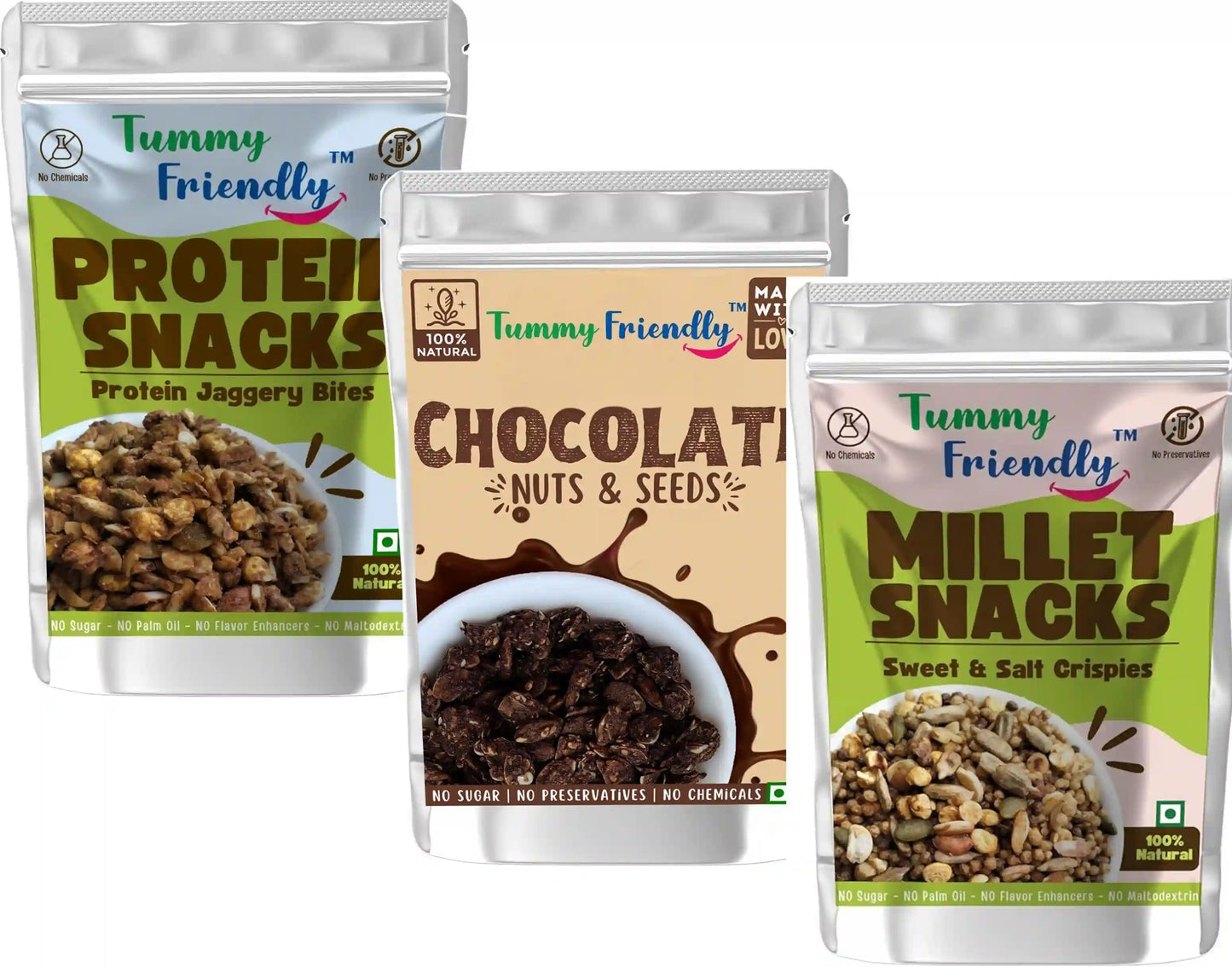 Millet Crunchy Healthy Protein Snack Combo for Kids | Pack of 3