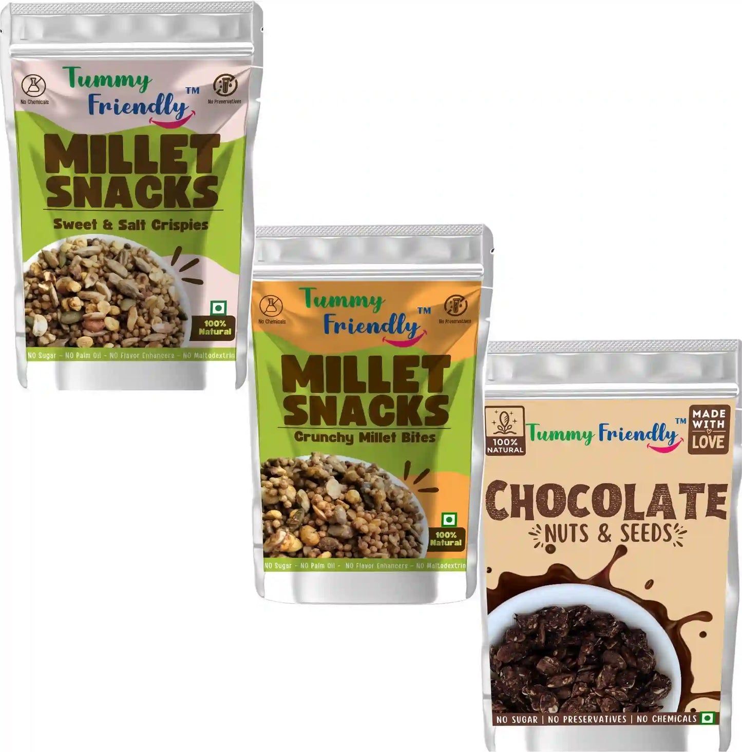 Millet Crunchy Healthy Protein Snack Combo for Kids | Pack of 3