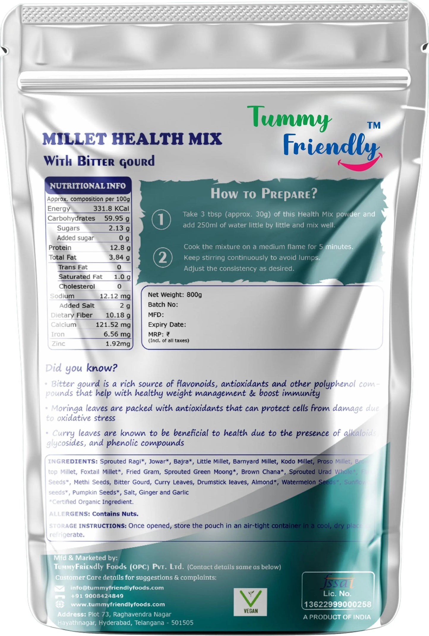 Organic Health Mix | Bittergourd, Methi Seeds, Moringa Leaves