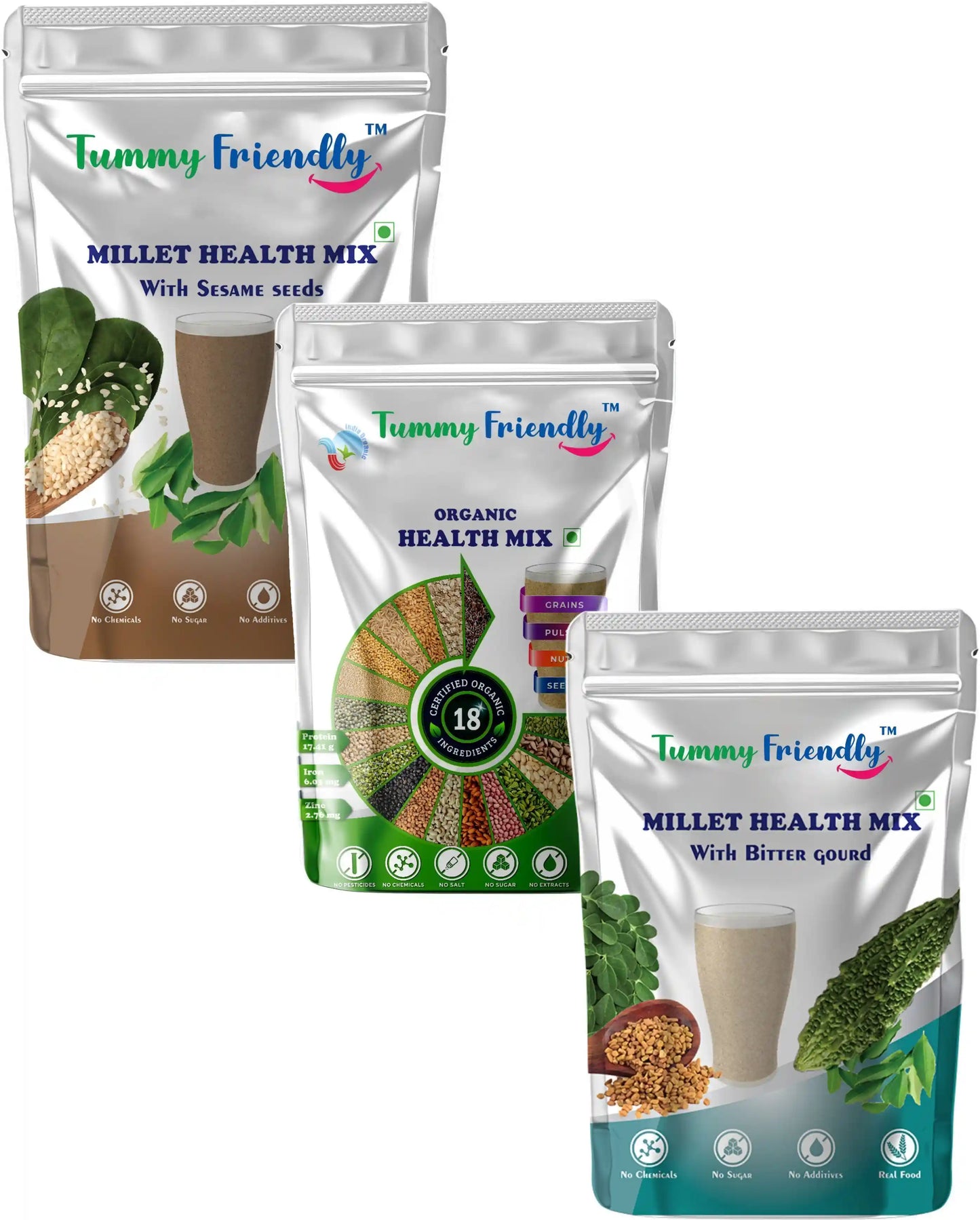 Organic Health Mix Pack for Kids and Adults - High Protein Superfood Mix