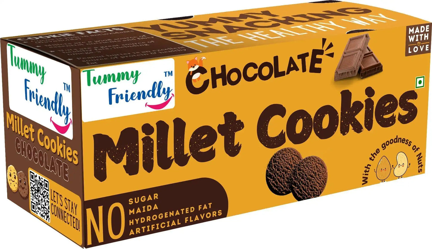 Millet Chocolate Cookies | Healthy Ragi & Oats Jaggery Cookies (75g)