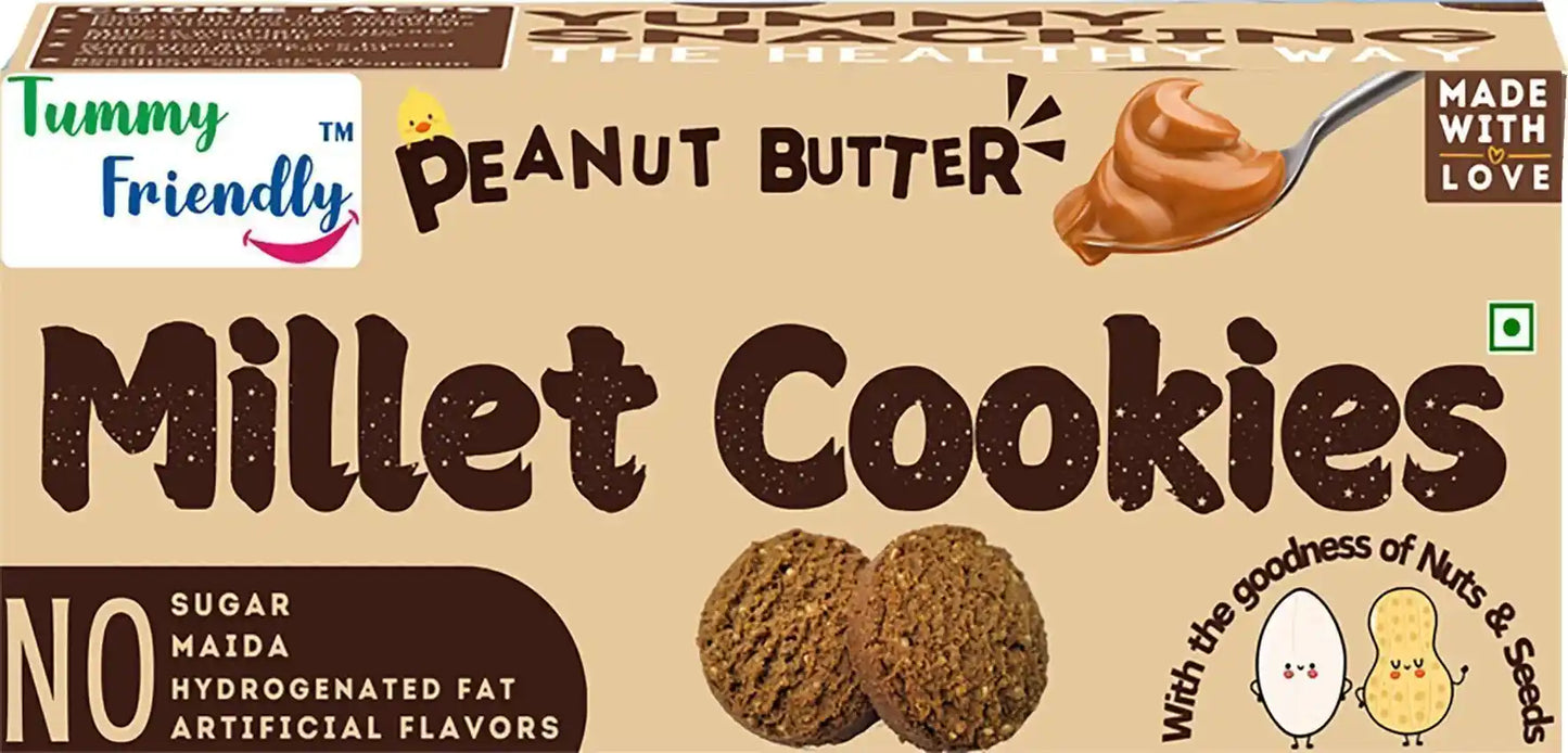 Peanut Butter Ragi Millet Cookies | Healthy Biscuits for Kids & Adults (75g)