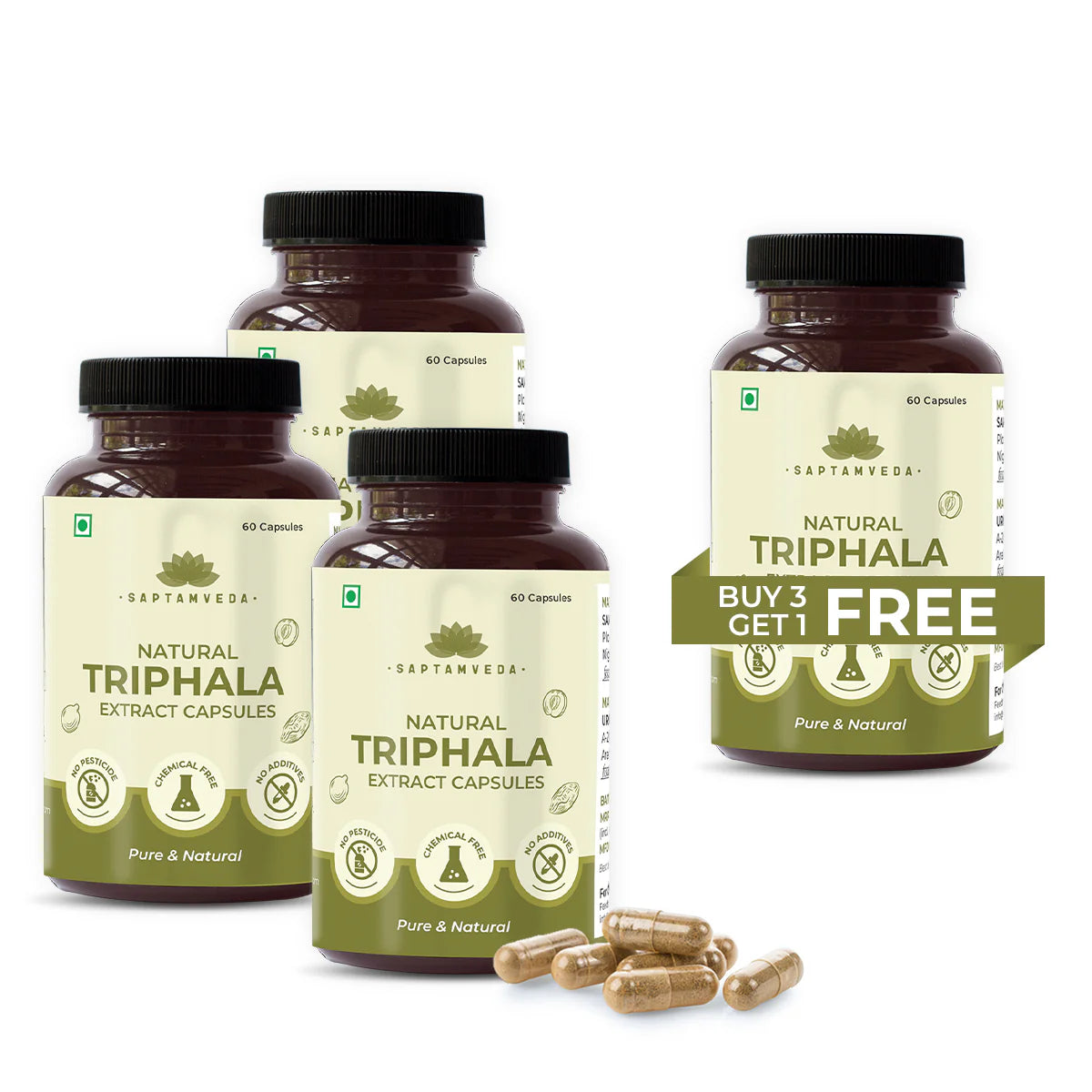 Natural Triphala Capsules | Amla, Bhibhitaki & Haritaki