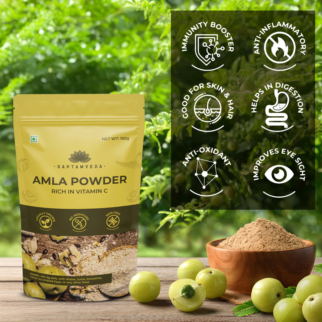 Organic Amla Powder | Immunity Booster | Skin & Hair Rejuvenator