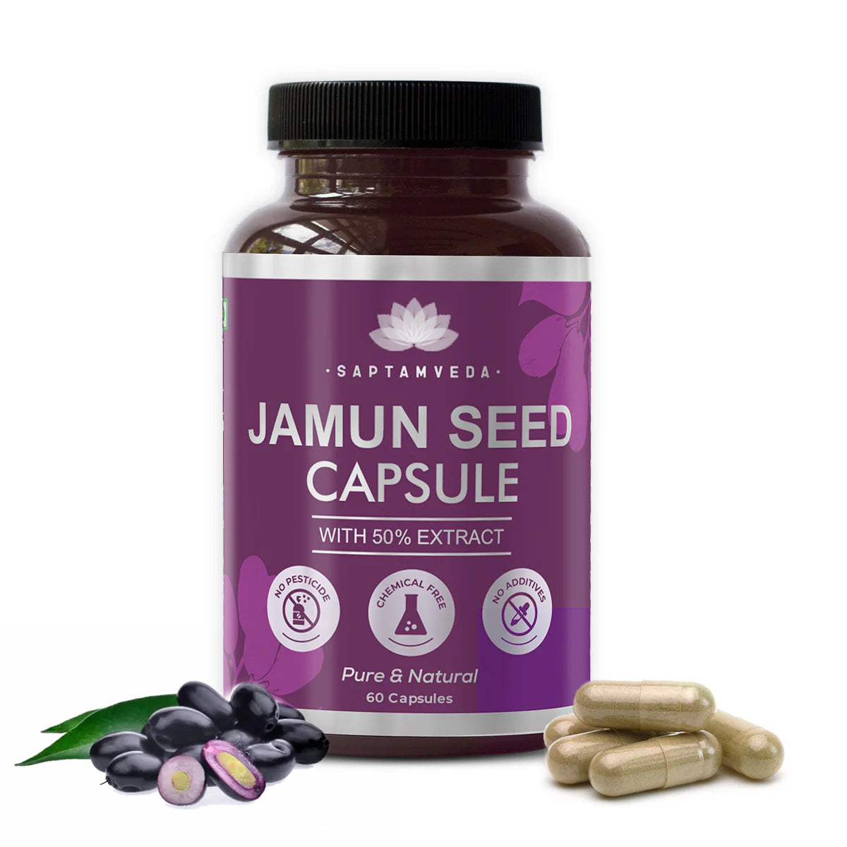 Natural Jamun Seed Capsules | Blood Sugar Support, Digestion & Detox