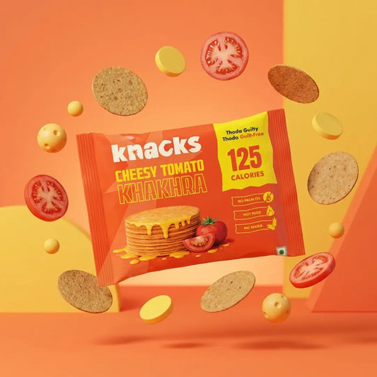 Cheesy Tomato Coin Khakhra | No Palm Oil | Not Fried | No Maida | Crunchy Whole Wheat Snack