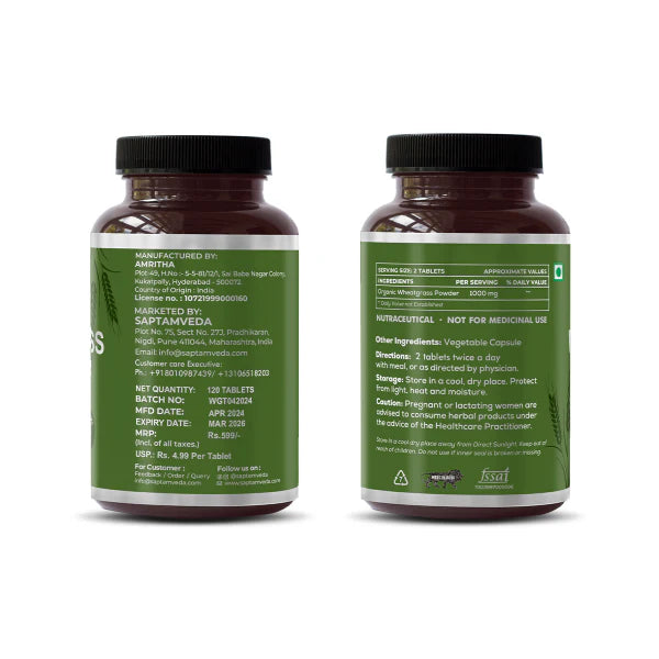 Organic Wheatgrass Tablets | Vegan