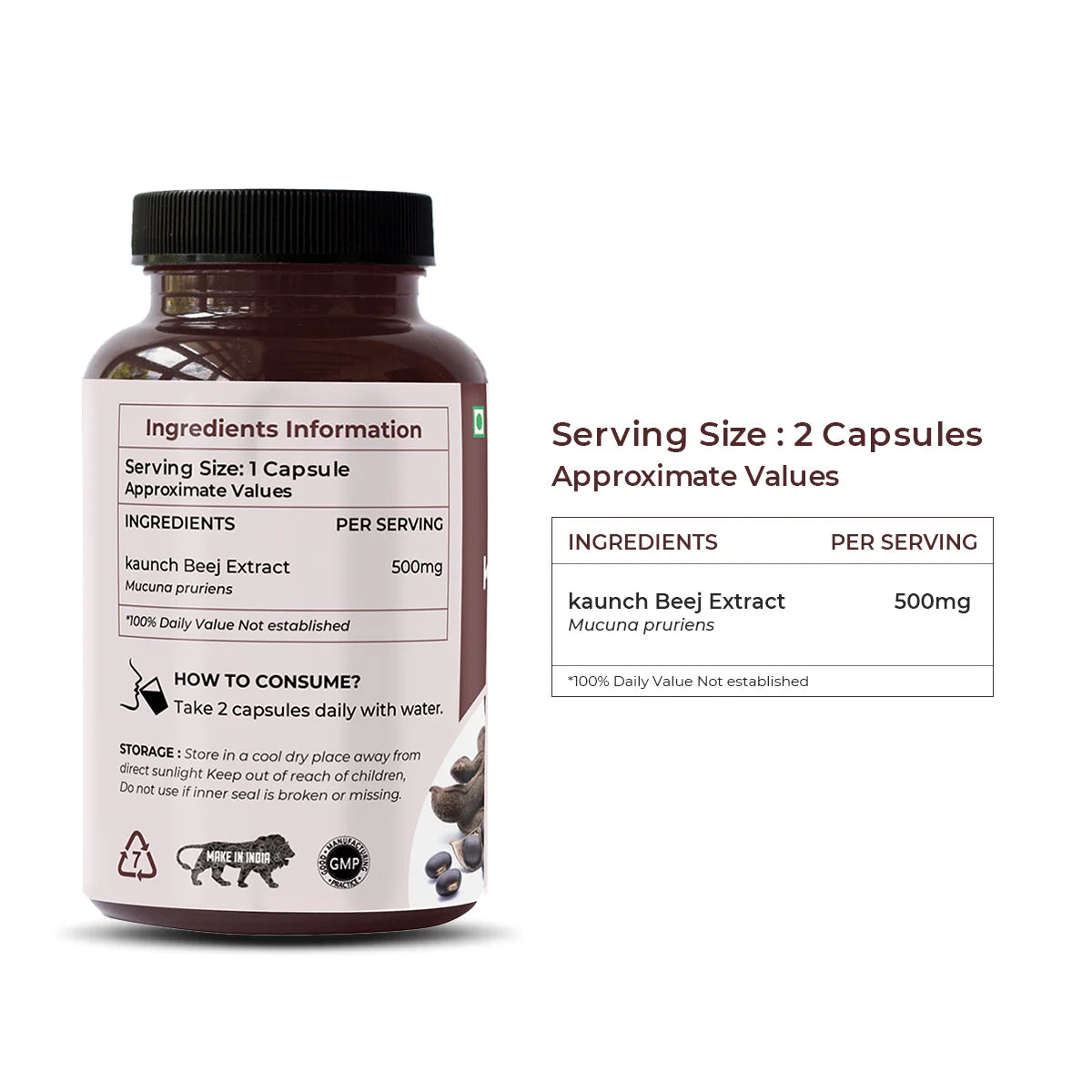 Natural Kaunch Beej Extract Capsules | Fertility Support